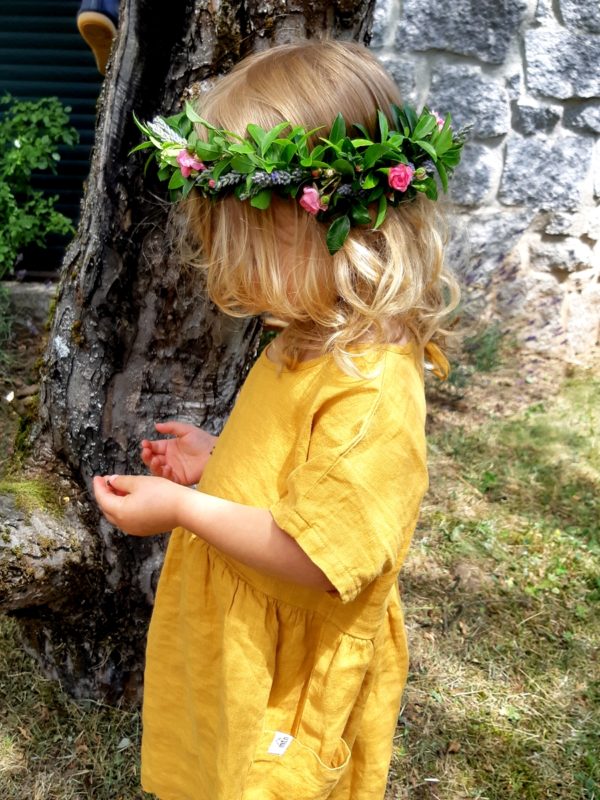 Robe en lin enfant manches courtes - Matona - LOCATION – Image 3