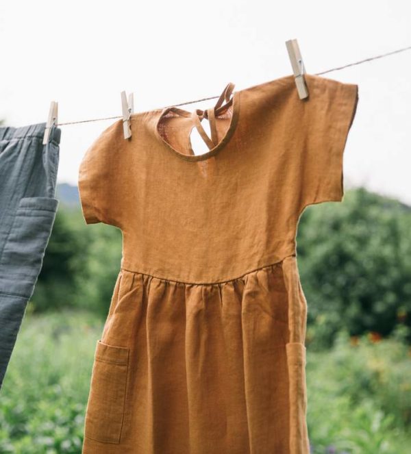 Robe en lin enfant manches courtes "Eden" - Matona – Image 7