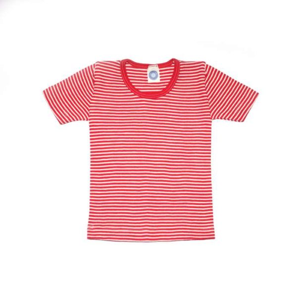 tshirt enfant laine mérinos bio cosilana rayé rouge