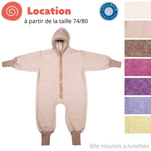 Location Combinaison pilote bébé laine polaire bio Cosilana évolutive