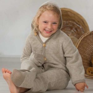 Combinaison bébé en laine polaire bio Cosilana