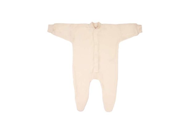Pyjama bébé une pièce en éponge de laine mérinos Cosilana écru