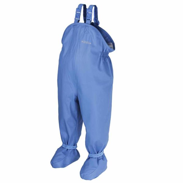 salopette de pluie bébé BMS avec pieds bleu