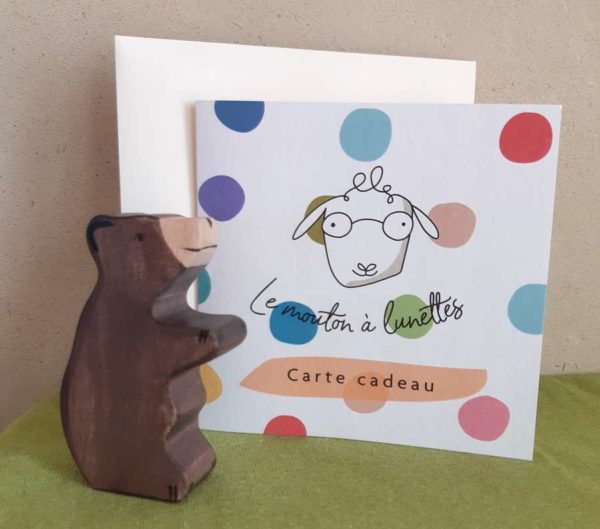 Petit ours assis en bois - Holztiger – Image 2
