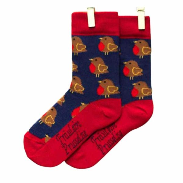 Fraulein-Prusselise_chaussettes-bebe-enfants_coton-bio_rouge-gorge_bio