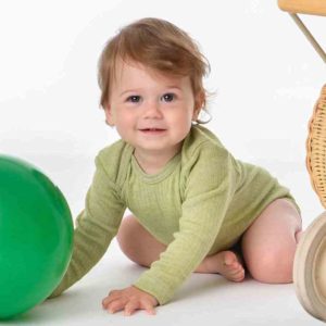 Body bébé Cosilana en coton laine et soie