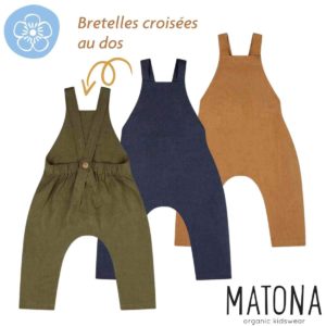 salopette bébé en lin matona