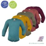body bébé laine mérinos et soie engel natur bio manches longues