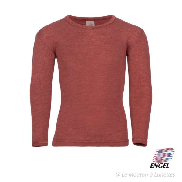 t-shirt enfant laine mérinos engel natur cuivre
