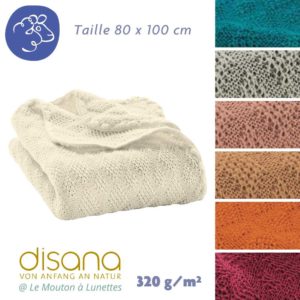 Couverture bébé naissance laine mérinos bio disana