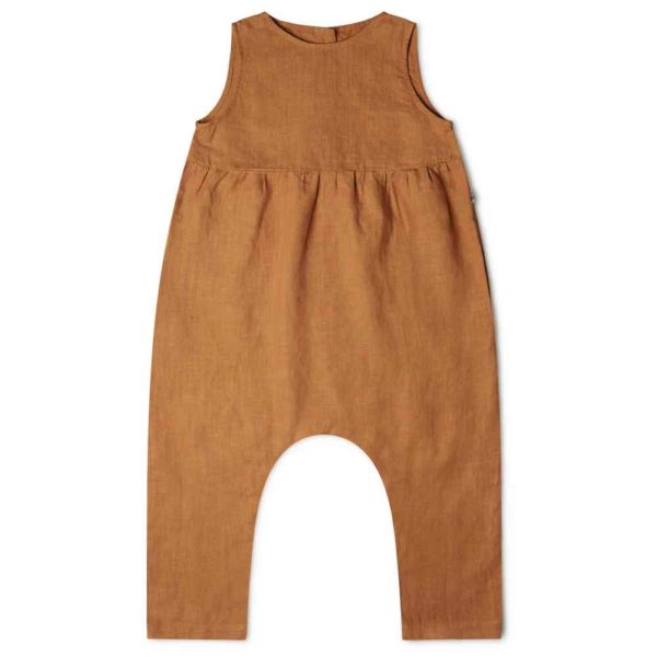 barboteuse en lin matona rouille bébé