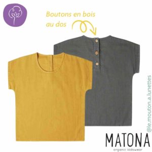 tshirt coton bio enfant matona arlo