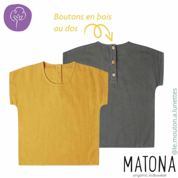 tshirt coton bio enfant matona arlo