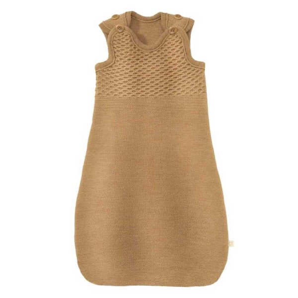 DISANA gigoteuse turbulette bébé tricot laine merinos bio caramel