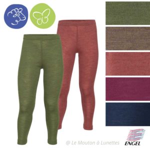 Leggings enfant laine et soie Engel natur mixte