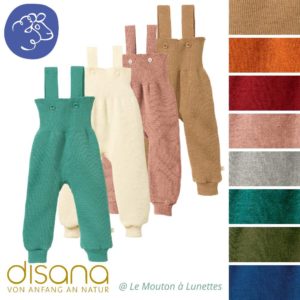 salopette bébé en tricot de laine mérinos bio disana