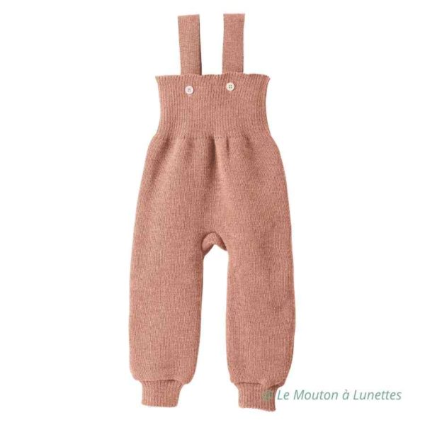 Salopette enfant disana en laine mérinos rose