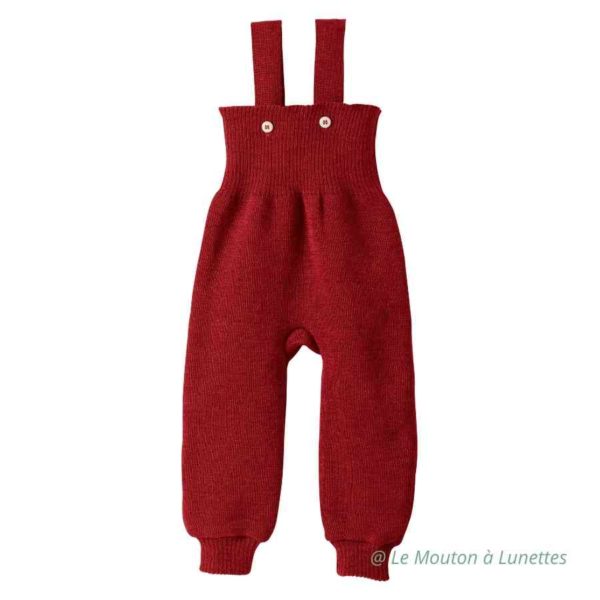 Salopette enfant disana en laine mérinos bordeaux