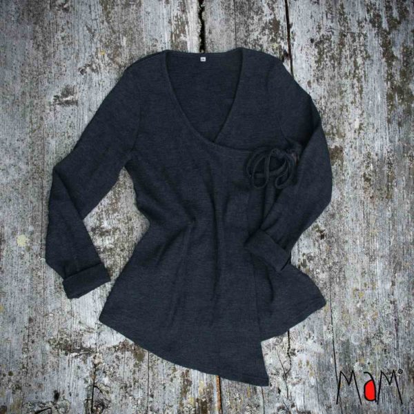 Cardigan en laine mérinos croisé
