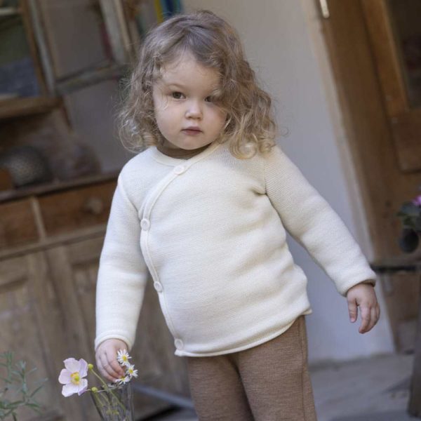 Gilet tricoté en laine mérinos bio bébé et enfant - Disana – Image 3