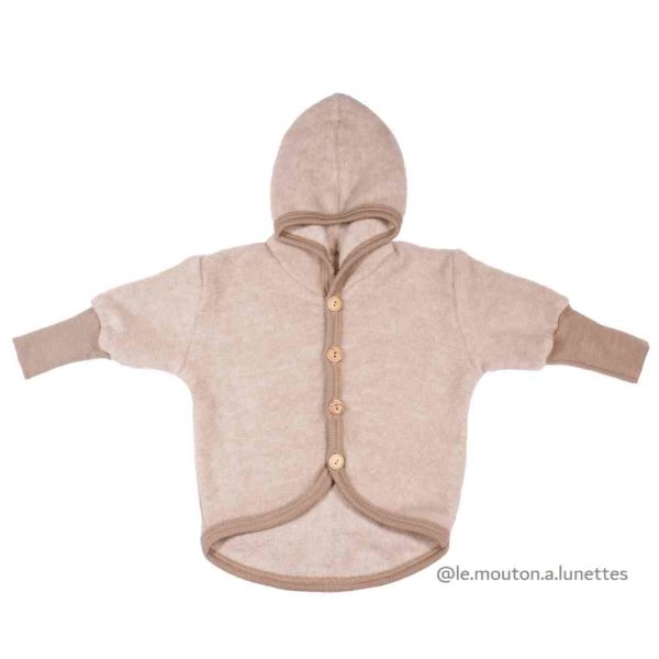 Veste gilet bebe laine polaire bio Cosilana latte