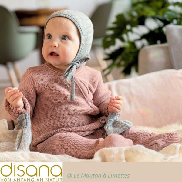 Combinaison Disana bébé en tricot de laine mérinos bio
