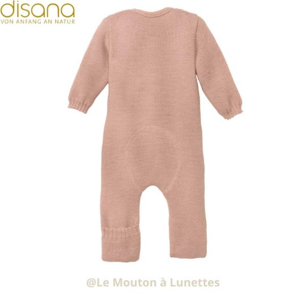 Combinaison Disana bébé en tricot de laine mérinos bio dos