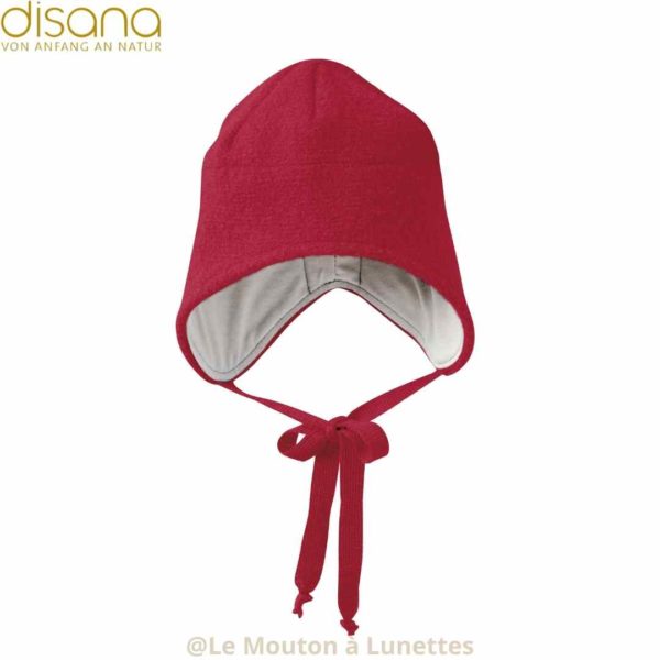 Bonnet en laine bouillie disana bordeau