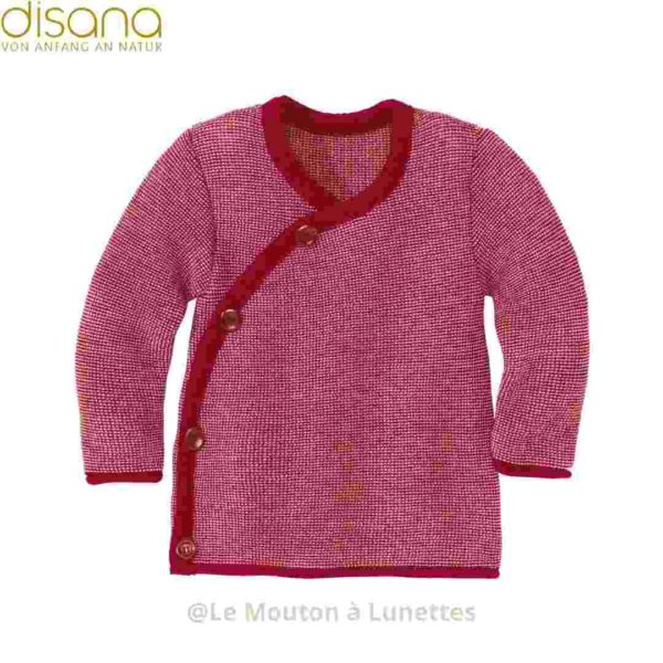 Gilet disana en laine mérinos bordeaux pour bébé
