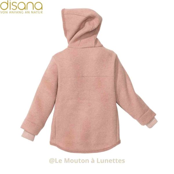 Veste en laine bouillie rose disana pour enfant