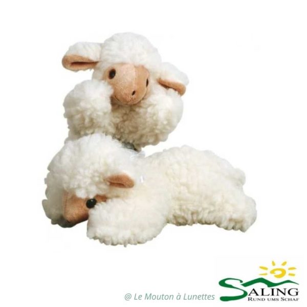doudou pure laine petite peluche agneau saling