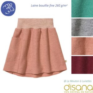 jupe en laine disana pour enfant laine mérinos bio 4 saisons