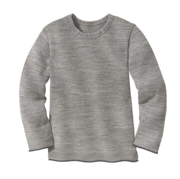 pull enfant disana laine mérinos bio mixte gris clair