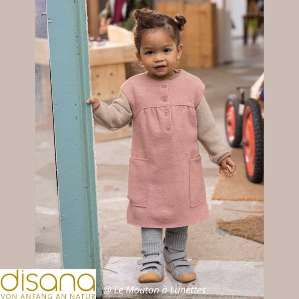 robe en laine disana pour fille merinos bio rose