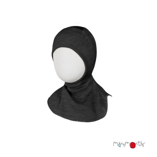 Cagoule manymonths laine mérinos foggy black