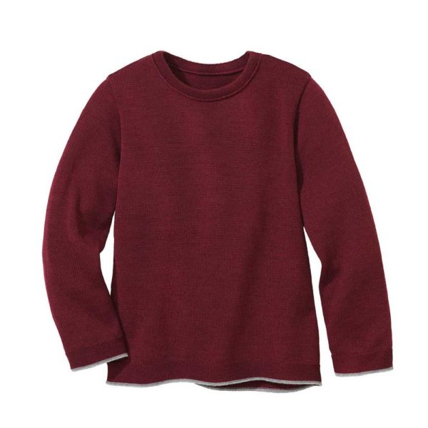 pull enfant disana laine mérinos bio cassis