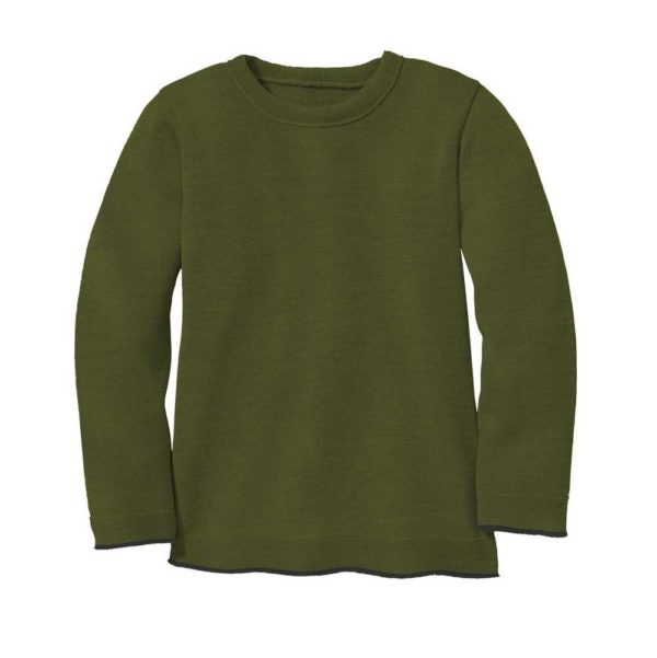 pull enfant disana laine mérinos bio mixte olive