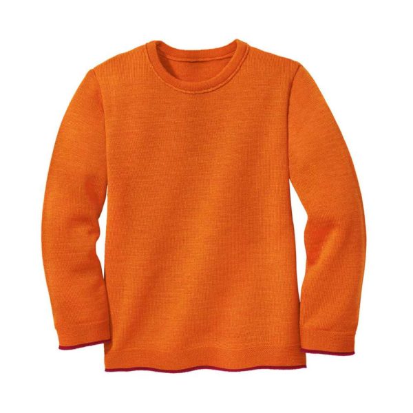 pull enfant disana laine mérinos bio mixte orange