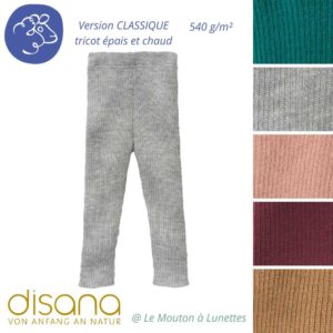legging laine mérinos enfant disana tricot épais