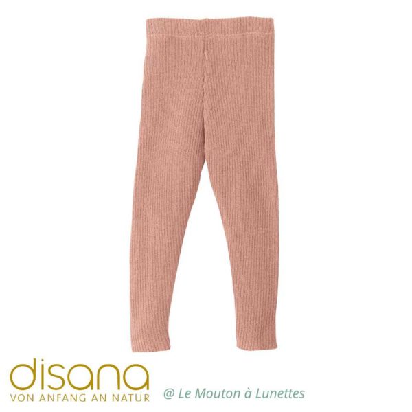 legging laine mérinos enfant disana tricot épais rose