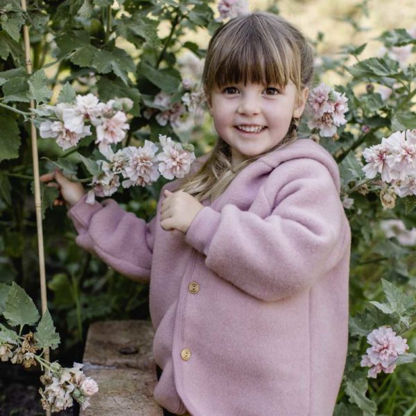 Veste bébé à capuche en polaire de laine naturelle ENGEL NATUR – Image 2
