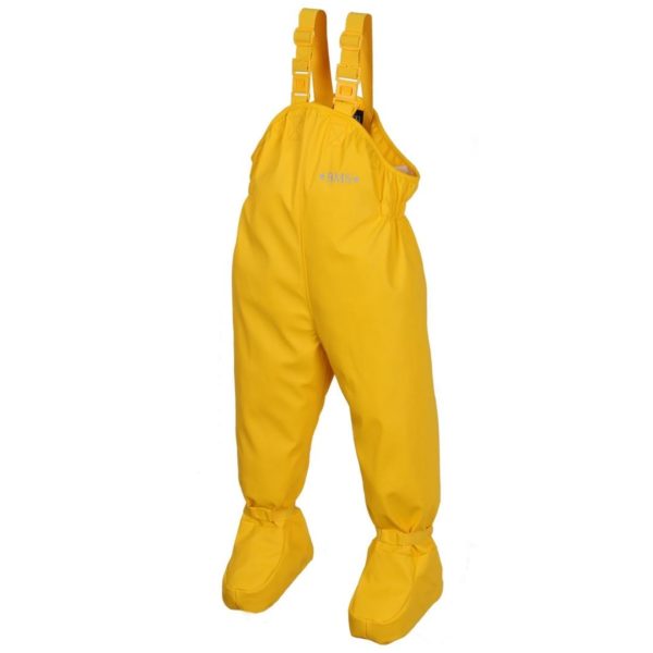 salopette de pluie bébé BMS jaune avec pieds