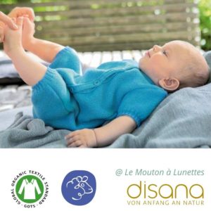 Barboteuse en laine mérinos biologique été disana