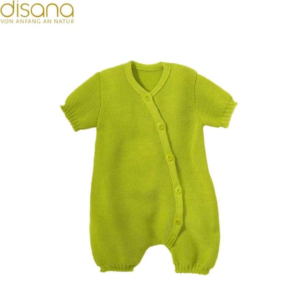 barboteuse en laine mérinos biologique bébé disana vert