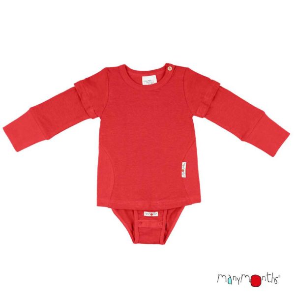 body bébé évolutif chanvre coton bio ManyMonths ECO Hempies mixte poppy red rouge coquelicot