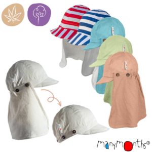 ManyMonths casquette bébé et enfant pour le soleil casquette été évolutive ajustable summer multicap chanvre coton bio