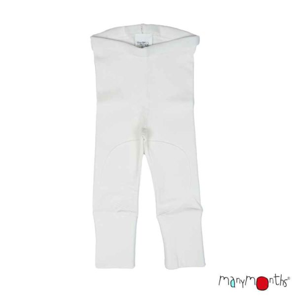 Legging évolutif enfant en coton bio Manymonths naturel écru
