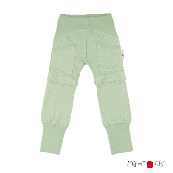 pantalon short yoga enfant chanvre coton bio ManyMonths ECO Hempies mixte vert jade
