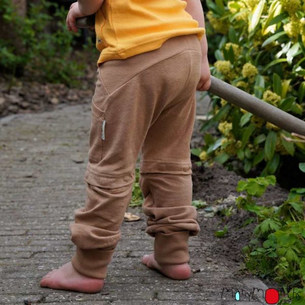 pantalon yoga chanvre ManyMonths ECO Hempies Kangaroo caramel bebe