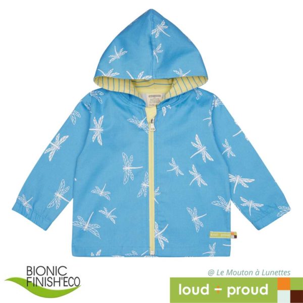 Veste coupe-vent enfant pluie Loud+Proud coton bio bionic finish